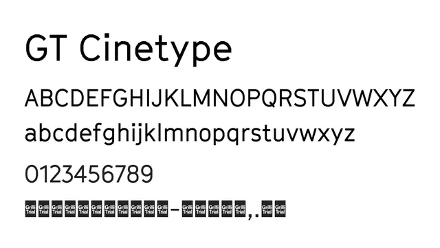 GT Cinetype, bold, geometric