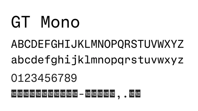GT Mono, modern, clean