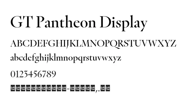 GT Pantheon Display, elegant, refined