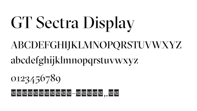 GT Sectra Display, dramatic, elegant