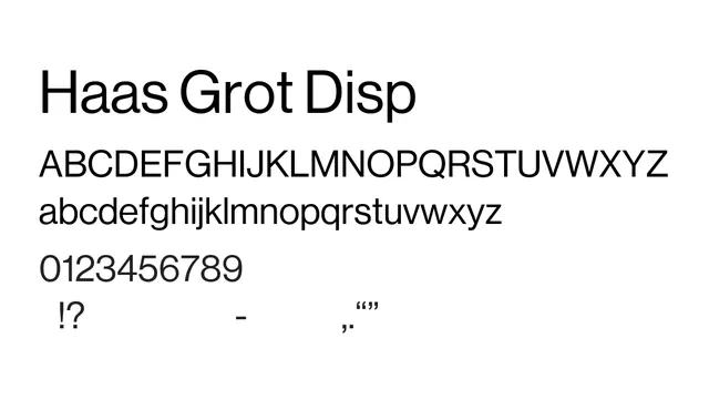 Haas Grot Disp, swiss, clean