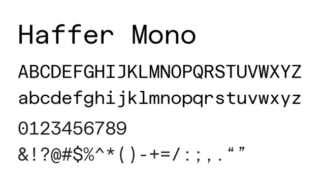 Haffer Mono, technical, modern