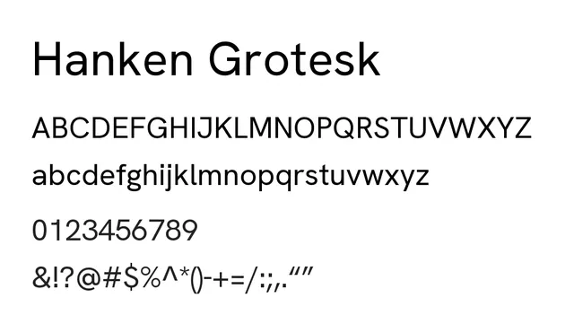 Hanken Grotesk, modern, warm