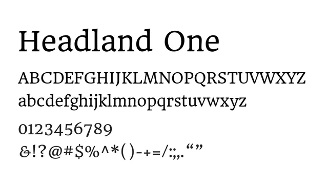 Headland One, elegant, high-contrast