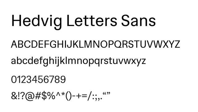 Hedvig Letters Sans, modern, geometric