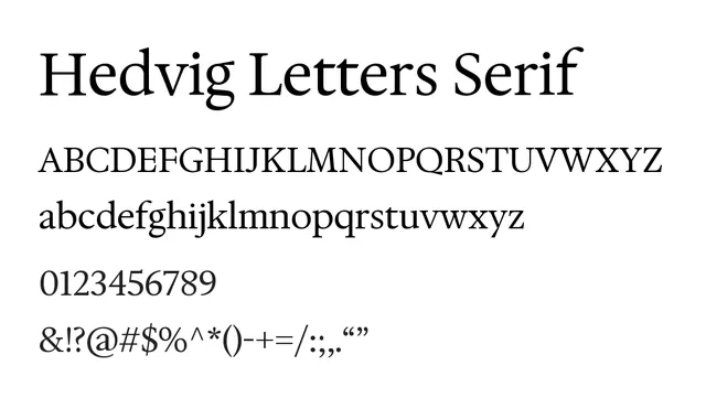 Hedvig Letters Serif, modern, geometric