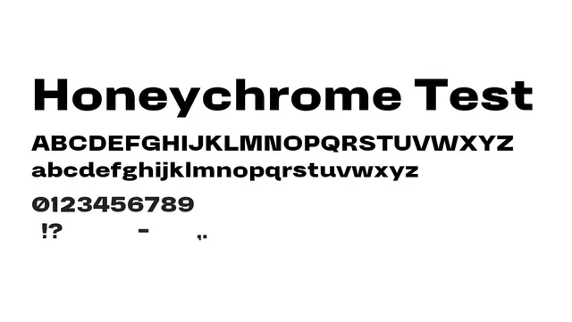 Honeychrome Test, bold, contemporary