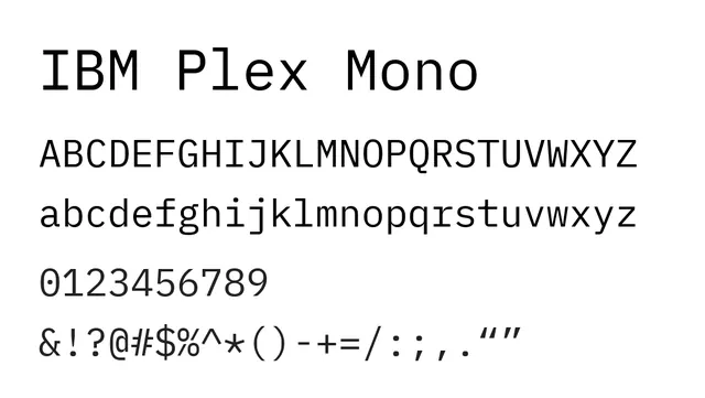 IBM Plex Mono, modern, technical