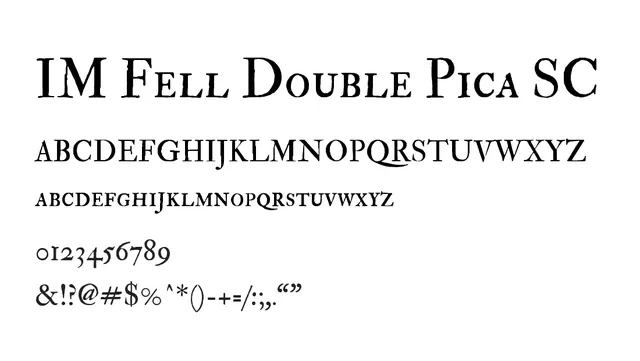 IM Fell Double Pica SC, elegant, traditional