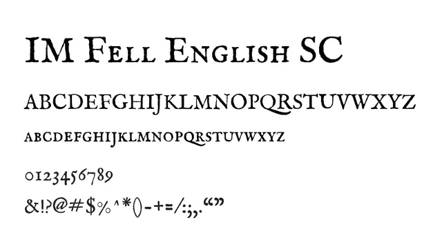IM Fell English SC, elegant, traditional