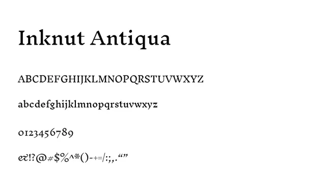 Inknut Antiqua, formal, classical