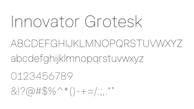 Innovator Grotesk, neutral, technical