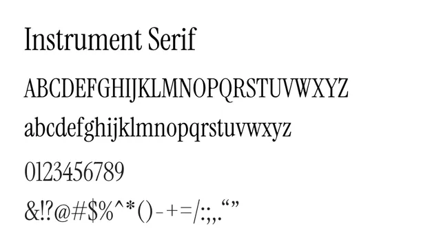 Instrument Serif, modern, elegant