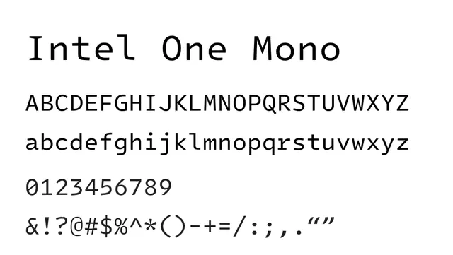 Intel One Mono, modern, clean