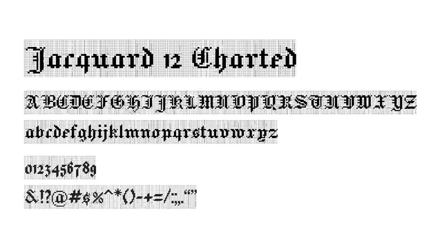 Jacquard 12 Charted, pixelated, grid-based