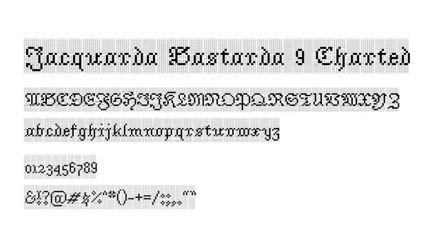 Jacquarda Bastarda 9 Charted, ornamental, medieval