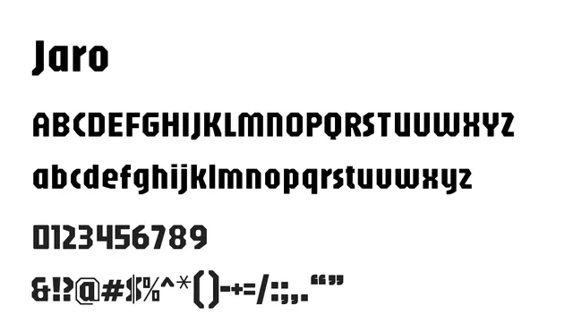 Jaro, bold, geometric