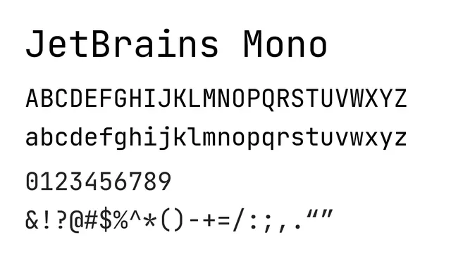 JetBrains Mono, modern, clean