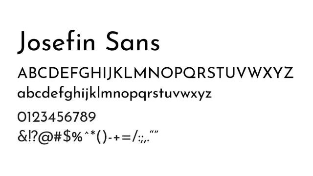 Josefin Sans, clean, modern