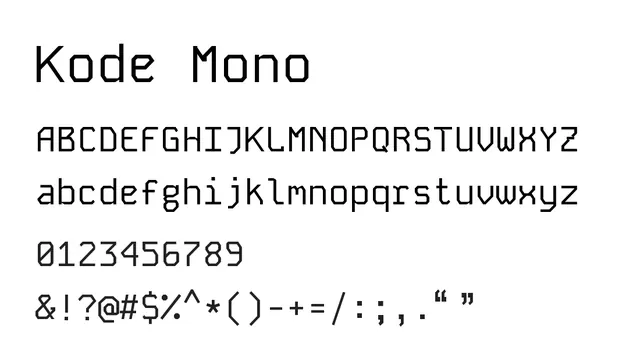 Kode Mono, technical, clean