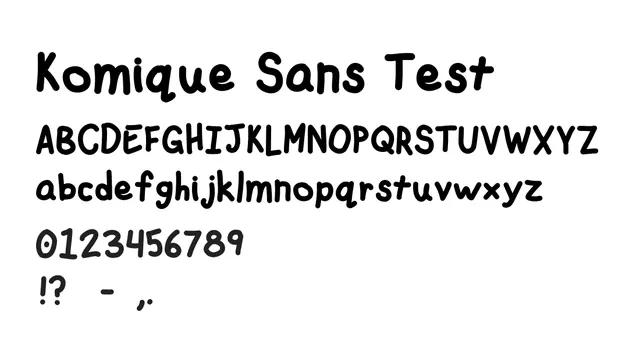 Komique Sans Test, playful, friendly