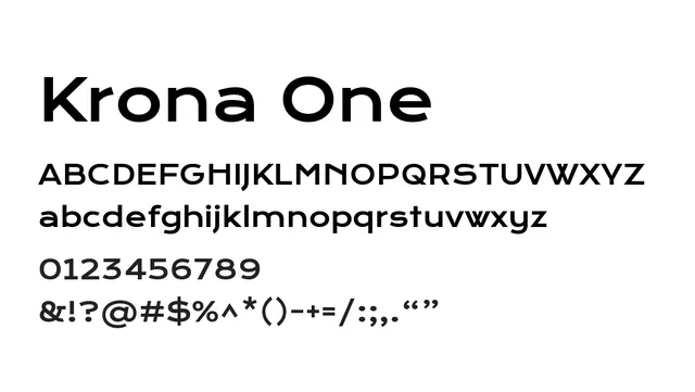 Krona One, modern, bold