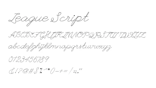 League Script, elegant, flowing