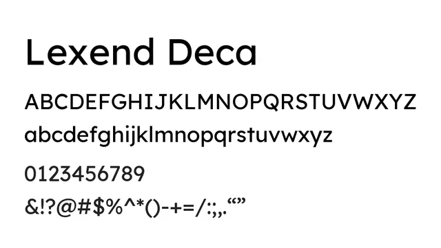 Lexend Deca, modern, clean