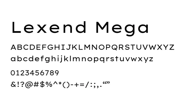 Lexend Mega, modern, clean