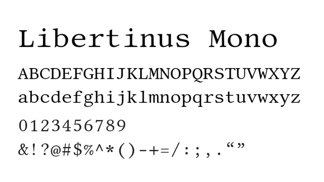 Libertinus Mono, elegant, formal
