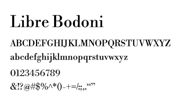 Libre Bodoni, elegant, sophisticated