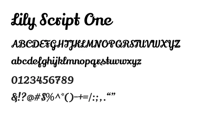 Lily Script One, elegant, formal