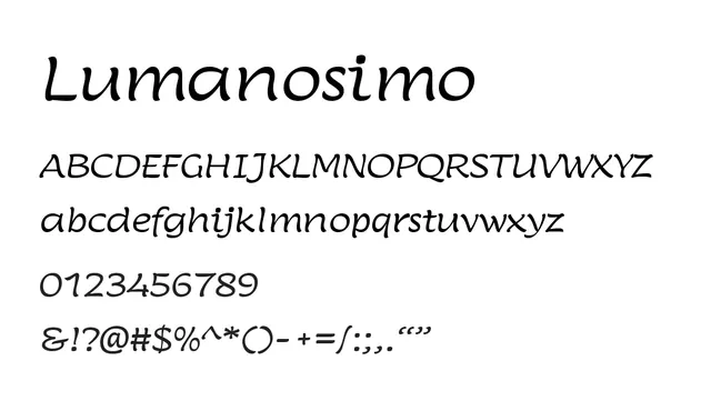 Lumanosimo, elegant, italic