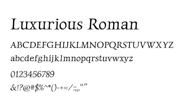 Luxurious Roman, elegant, italic