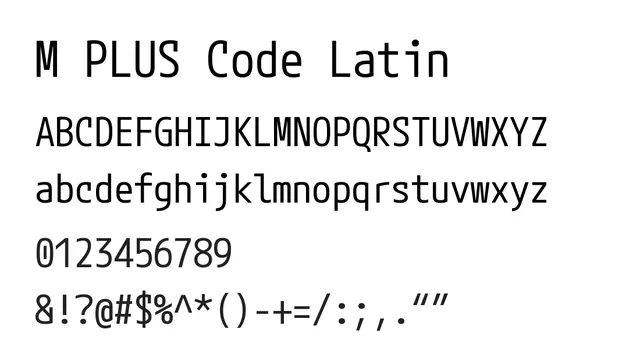 M PLUS Code Latin, modern, clean