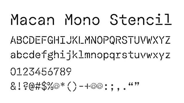 Macan Mono Stencil, technical, geometric