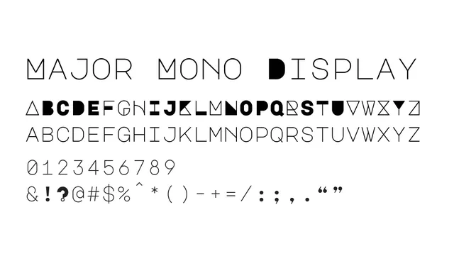 Major Mono Display, modern, brutalist