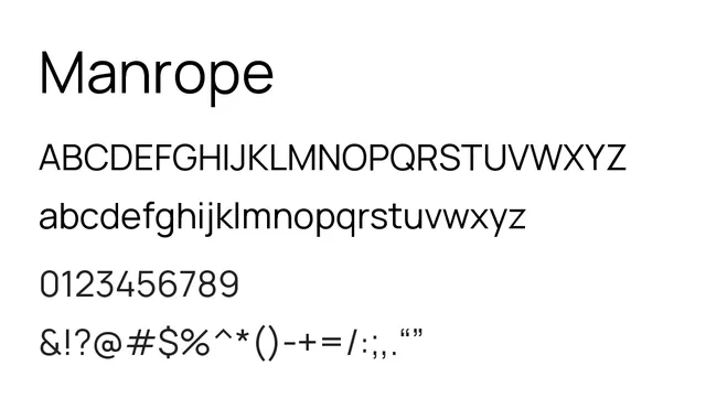 Manrope, modern, clean