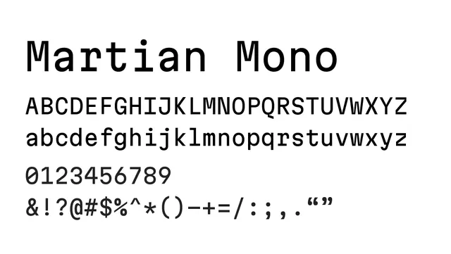 Martian Mono, modern, technical