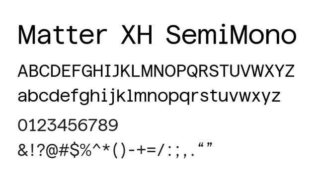 Matter XH SemiMono, technical, modern