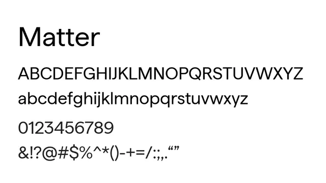 Matter, modern, clean