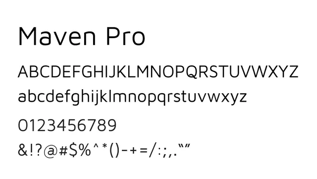 Maven Pro, clean, modern