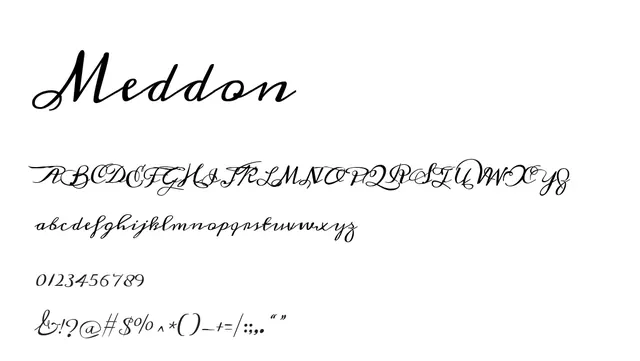 Meddon, elegant, handwritten