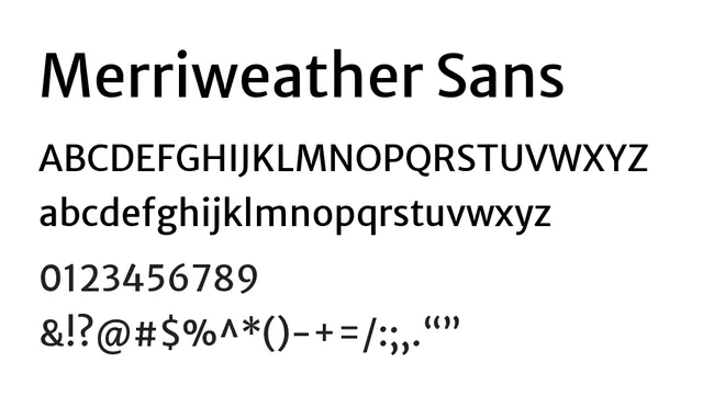 Merriweather Sans, warm, approachable