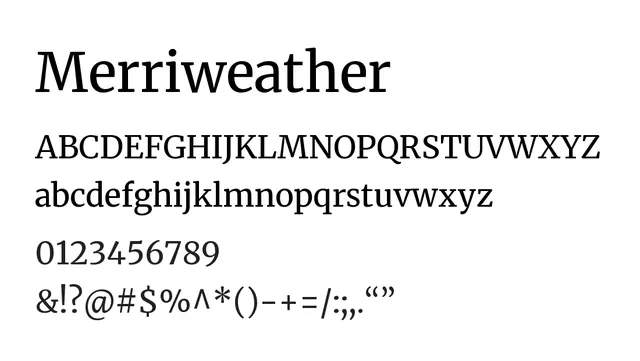 Merriweather, warm, elegant