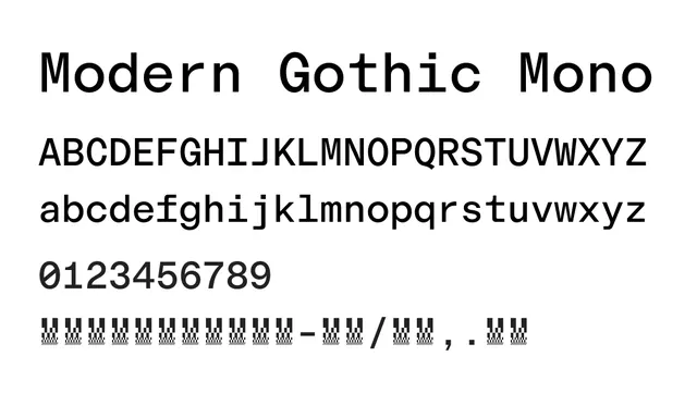 Modern Gothic Mono, technical, modern