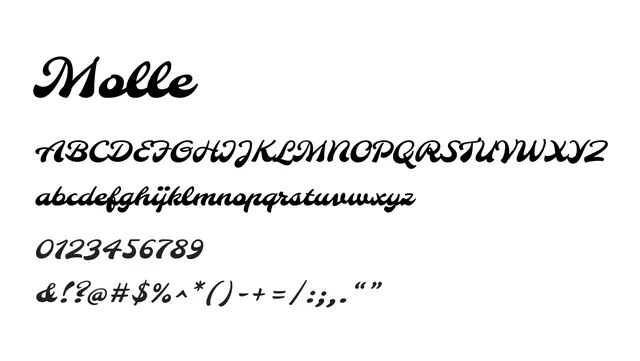 Molle, elegant, handwritten