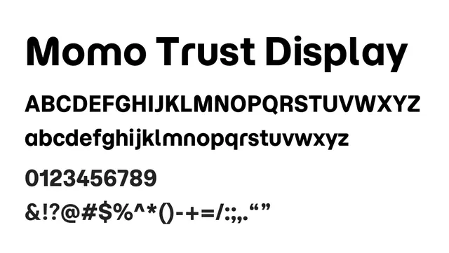 Momo Trust Display, bold, geometric