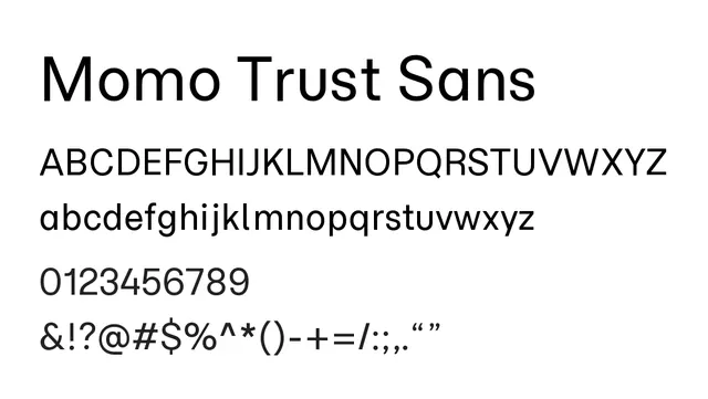 Momo Trust Sans, modern, clean