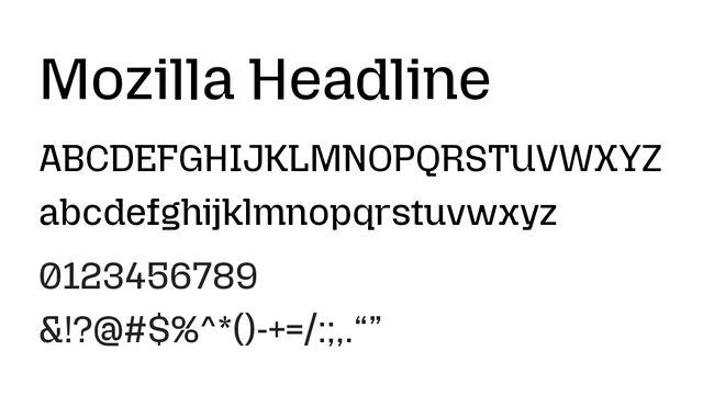 Mozilla Headline, modern, clean